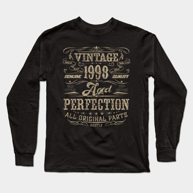 Classic 22nd birthday gift Design for men women Vintage 1998 Long Sleeve T-Shirt by teudasfemales